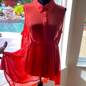 Torrid orange chiffon babydoll tunic 🧡🧡🧡